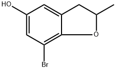 7-Bromo-2-methyl-2,3-dihydrobenzofuran-5-ol Struktur