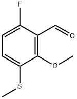 6-fluoro-2-methoxy-3-(methylthio)benzaldehyde 化学構造式