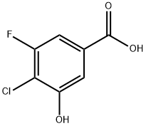 4-氯-3-氟-5-羟基苯甲酸,1780896-73-2,结构式