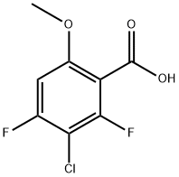 6-溴-3-氯-2,4-二氟苯甲酸 结构式