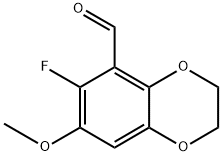 6-fluoro-7-methoxy-2,3-dihydrobenzo[b][1,4]dioxine-5-carbaldehyde Structure