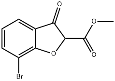 2-Benzofurancarboxylic acid, 7-bromo-2,3-dihydro-3-oxo-, methyl ester 结构式