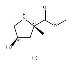 L-Proline, 4-hydroxy-2-methyl-, methyl ester, hydrochloride (1:1), (4R)- Structure