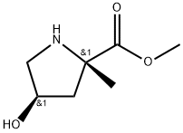 methyl (2S,4R)-4-hydroxy-2-methylpyrrolidine-2-carboxylate Struktur