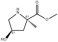 methyl (2R,4R)-4-hydroxy-2-methylpyrrolidine-2-carboxylate 化学構造式