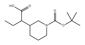 2-{1-[(tert-butoxy)carbonyl]piperidin-3-yl}butanoic
acid 结构式