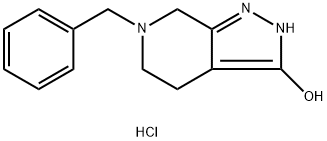 6-Benzyl-1,2,4,5,6,7-hexahydro-3H-pyrazolo[3,4-c]pyridin-3-one hydrochloride Struktur