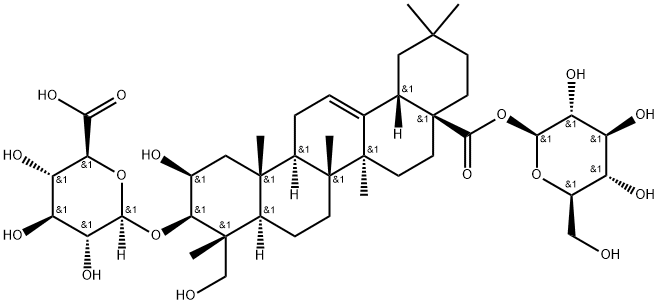 Bayogenin-3-O-β-D-Glucuronopyranoside-28-O-β-D-glucopyranosyl ester Struktur