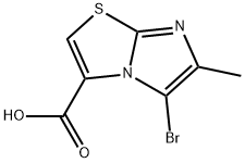 5-bromo-6-methylimidazo[2,1-b]thiazole-3-carboxylic acid Struktur