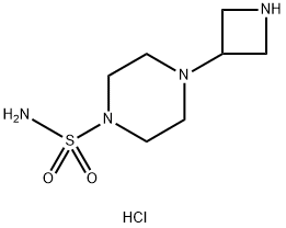 1-Piperazinesulfonamide, 4-(3-azetidinyl)-, hydrochloride (1:2) Structure