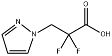 2,2-二氟-3-(1H-吡唑-1-基)丙酸, 1784450-34-5, 结构式