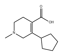 5-cyclopentyl-1-methyl-1,2,3,6-tetrahydropyridine4-carboxylic acid Struktur