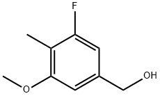 (3-Fluoro-5-methoxy-4-methylphenyl)methanol 化学構造式