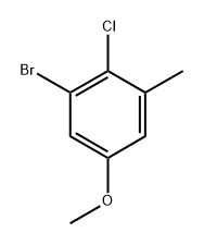 1-Bromo-2-chloro-5-methoxy-3-methylbenzene Struktur