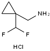 Cyclopropanemethanamine, 1-(difluoromethyl)-, hydrochloride (1:1) Structure