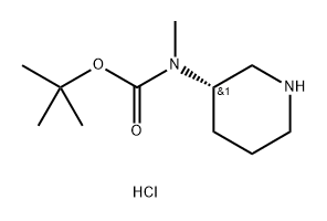 Carbamic acid, N-methyl-N-(3S)-3-piperidinyl-, 1,1-dimethylethyl ester, hydrochloride (1:1) Struktur