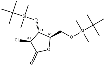 2-deoxy-2-chloro-3,5-di-O-(t-butyldimethylsilyl)-D-ribono-1,4-lactone 化学構造式