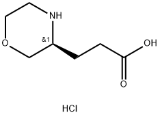 3-Morpholinepropanoic acid, hydrochloride, (3S)- Structure