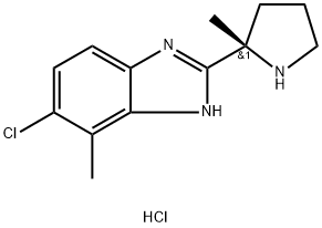 1H-Benzimidazole, 6-chloro-7-methyl-2-[(2S)-2-methyl-2-pyrrolidinyl]-, hydrochloride (1:1) Structure