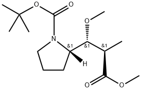 2-Pyrrolidinepropanoic acid, 1-[(1,1-dimethylethoxy)carbonyl]-β-methoxy-α-methyl-, methyl ester, (αR,βR,2S)- Structure