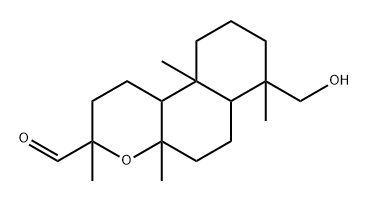 15-Nor-5β,8βH,8βH,10α-labdan-14-al, 8,13-epoxy-19-hydroxy-, (13R)-(-)- (8CI) 结构式