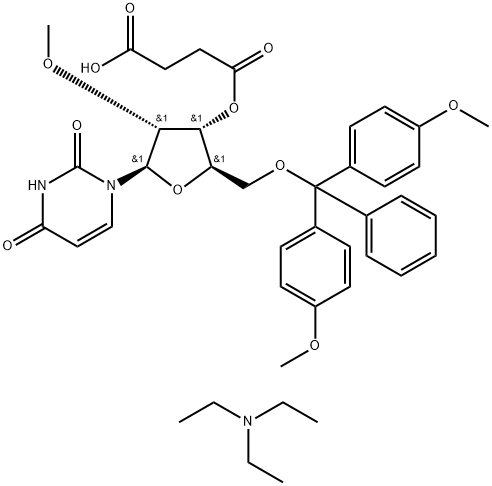 Uridine, 5'-O-[bis(4-methoxyphenyl)phenylmethyl]-2'-O-methyl-, 3'-(hydrogen butanedioate), compd. with N,N-diethylethanamine (1:1)|2'-OME-U 琥珀酸三乙胺盐