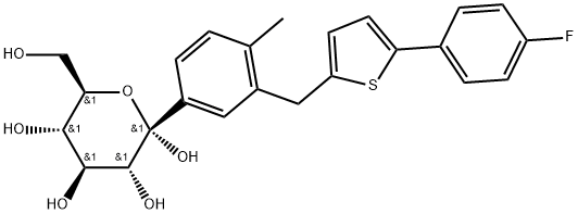 (2S,3R,4S,5S,6R)-2-(3-((5-(4-氟苯基)噻吩-2-基)甲基)-4-甲基苯基)-6-(羟甲基)四氢-2H-吡喃-2,3,4,5-四醇, 1799552-92-3, 结构式