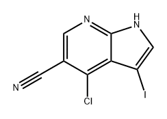 4-Chloro-3-iodo-1H-pyrrolo[2,3-b]pyridine-5-carbonitrile,1799628-40-2,结构式