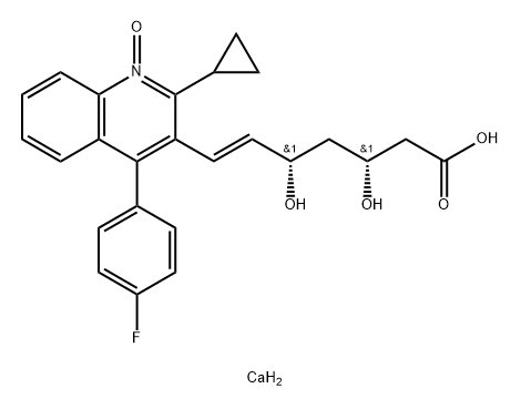 sodium (3R,5S,E)-7-(2-cyclopropyl-4-(4-fluorophenyl)-1- oxidoquinolin-3-yl)-3,5-dihydroxyhept-6-enoate Structure