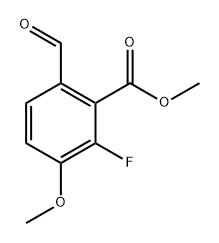 2-氟-6-甲酰基-3-甲氧基苯甲酸甲酯 结构式