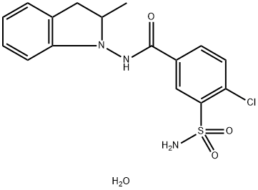 Benzamide, 3-(aminosulfonyl)-4-chloro-N-(2,3-dihydro-2-methyl-1H-indol-1-yl)-, hydrate (2:1) Structure