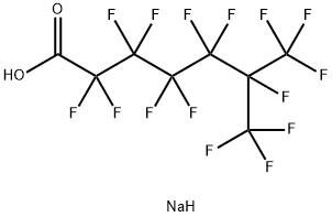 Heptanoic acid, 2,2,3,3,4,4,5,5,6,7,7,7-dodecafluoro-6-(trifluoromethyl)-, sodium salt (1:1),18017-22-6,结构式