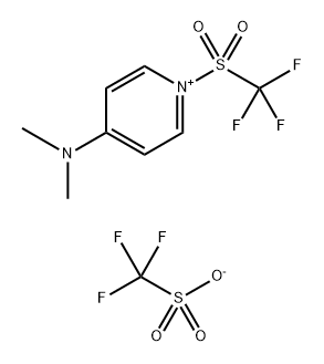 4-(二甲氨基)-1-((三氟甲基)磺酰基)吡啶-1-三氟甲磺酸鎓 结构式