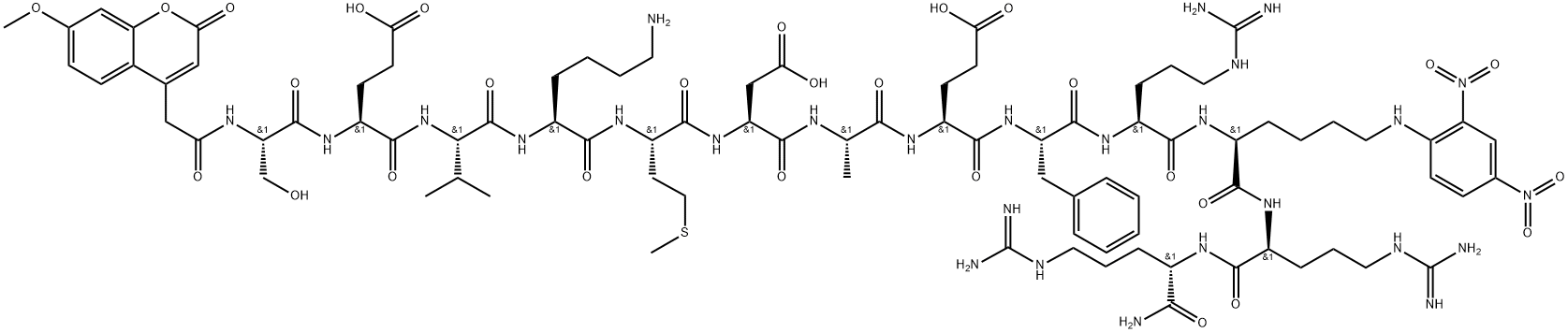 MCA-AMYLOID Β/A4 PROTEIN PRECURSOR770 (667-676)-LYS(DNP)-ARG-ARG AMIDE TRIFLUOROACETATE SALT 结构式