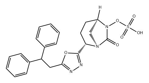 (1R,2S,5R)-2-[5-(2,2-DIPHENYLETHYL)-1,3,4- OXADIAZOL-2-YL]-7-OXO-1,6-DIAZABICYCLO[3.2.1] OCT-6-YL HY,1802086-58-3,结构式