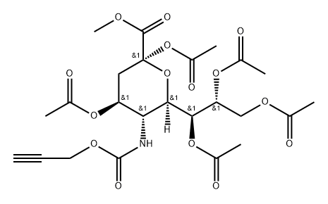 2,4,7,8,9-Pentaacetyl-N-[(2-propyn-1-yloxy)carbonyl]-b-neuraminic acid methyl ester 化学構造式