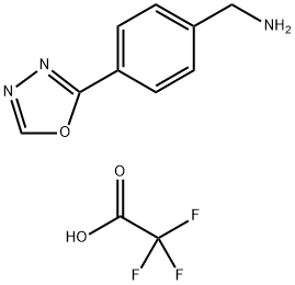 [4-(1,3,4-oxadiazol-2-yl)phenyl]methanamine, trifluoroacetic acid Structure