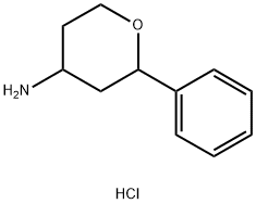 2H-Pyran-4-amine, tetrahydro-2-phenyl-, hydrochloride (1:1) 化学構造式