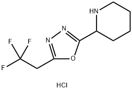 2-[5-(2,2,2-trifluoroethyl)-1,3,4-oxadiazol-2-yl]piperidine hydrochloride Structure