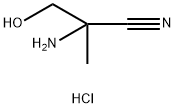 2-amino-3-hydroxy-2-methylpropanenitrile hydrochloride Struktur