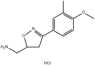 [3-(4-methoxy-3-methylphenyl)-4,5-dihydro-1,2-oxazol-5-yl]methanamine hydrochloride Struktur