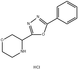 3-(5-phenyl-1,3,4-oxadiazol-2-yl)morpholine hydrochloride 化学構造式