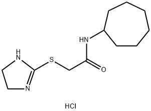 N-cycloheptyl-2-(4,5-dihydro-1H-imidazol-2-ylsulfanyl)acetamide hydrochloride, 1803605-68-6, 结构式