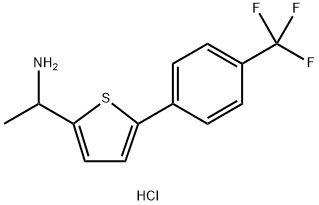 1-{5-[4-(trifluoromethyl)phenyl]thiophen-2-yl}ethan-1-amine hydrochloride 结构式