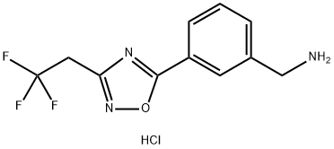 {3-[3-(2,2,2-trifluoroethyl)-1,2,4-oxadiazol-5-yl]phenyl}methanamine hydrochloride Structure