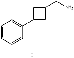Cyclobutanemethanamine, 3-phenyl-, hydrochloride (1:1) 化学構造式
