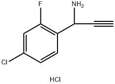 1-(4-chloro-2-fluorophenyl)prop-2-yn-1-amine Hydrochloride 化学構造式