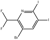 5-Bromo-6-(difluoromethyl)-2,3-diiodopyridine 结构式