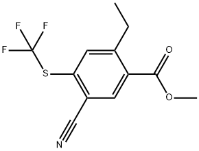 Methyl 5-cyano-2-ethyl-4-(trifluoromethylthio)benzoate 结构式