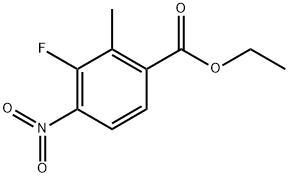 3-氟-2-甲基-4-硝基苯甲酸乙酯 结构式